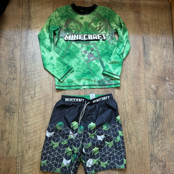 Minecraft Rashguard and Swim Trunks - Picture 2 of 4